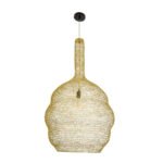 GLOBOSTAR® KENTUCKY 02357 Vintage Κρεμαστό Φωτιστικό Οροφής με Ντουί 1 x E27 AC 220-240V IP20 - Χρυσό - Μ60 x Π60 x Υ90cm - Image 4