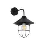 GLOBOSTAR® CAGE 203-0096 Vintage Φωτιστικό Τοίχου - Απλίκα με Ντουί 1 x E27 AC 220-240V IP20 - Μαύρο - M22 x Π28 x Υ35cm - Image 2