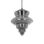 GLOBOSTAR® CORTE 206-0028 Μοντέρνο Κρεμαστό Φωτιστικό Οροφής με Ντουί 1 x E27 AC 220-240V IP20 - Μαύρο Φιμέ - Μ25 x Π25 x Υ30cm - Image 2