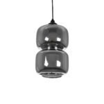 GLOBOSTAR® PIAGE 206-0036 Μοντέρνο Κρεμαστό Φωτιστικό Οροφής με Ντουί 1 x E27 AC 220-240V IP20 - Μαύρο Φιμέ - Μ18 x Π18 x Υ31cm - Image 2