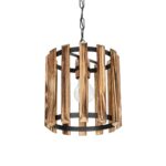 GLOBOSTAR® PRISMON 201-0061 Vintage Κρεμαστό Φωτιστικό Οροφής με Ντουί 1 x E27 AC 220-240V IP20 - Καφέ & Μαύρο - Μ22 x Π22 x Υ24cm - Image 2