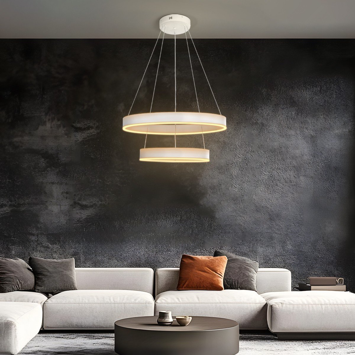 0ddf3d_61186_1 kelvo® VENOM 61186 Μοντέρνο Κρεμαστό Φωτιστικό Οροφής LED 75W 8818lm 120° AC 220-240V IP20 Ρυθμιζόμενο Λευκό CCT με Χειριστήριο από 2700K έως 6000K Dimmable - Lumileds SMD Chip - Λευκό Ματ - Μ60 x Π60 x Υ40cm - 3 Χρόνια Εγγύηση - Image 1