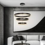 kelvo® VENOM 61188 Μοντέρνο Κρεμαστό Φωτιστικό Οροφής LED 120W 14158lm 120° AC 220-240V IP20 Ρυθμιζόμενο Λευκό CCT με Χειριστήριο από 2700K έως 6000K Dimmable - Lumileds SMD Chip - Μαύρο Ματ - Μ80 x Π80 x Υ60cm - 3 Χρόνια Εγγύηση