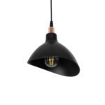 GLOBOSTAR® RIVE 203-0143 Μοντέρνο Κρεμαστό Φωτιστικό Οροφής με Ντουί 1 x E27 AC 220-240V IP20 - Μάυρο & Χαλκινο - Μ22 x Π20 x Υ22cm - Image 2