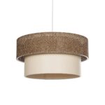 GLOBOSTAR® LIVA 203-0175 Μοντέρνο Κρεμαστό Φωτιστικό Οροφής με Ντουί 1 x E27 AC 220-240V IP20 - Καφέ & Μπεζ - Μ38 x Π38 x Υ30cm - Image 2