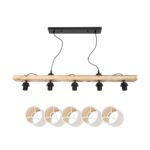 GLOBOSTAR® CUP 203-0054 Vintage Κρεμαστό Φωτιστικό Οροφής με Ντουί 5 x E27 AC 220-240V IP20 - Μπεζ & Λευκό - Μ100 x Π14 x Υ24cm - Image 10