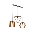 GLOBOSTAR® ELISE 999-0034 Μοντέρνο Κρεμαστό Φωτιστικό Οροφής με Ντουί 3 x E27 AC 220-240V IP20 - Καφέ & Μαύρο - Μ74 x Π9 x Υ40cm