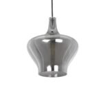 GLOBOSTAR® OVOCE 206-0032 Μοντέρνο Κρεμαστό Φωτιστικό Οροφής με Ντουί 1 x E27 AC 220-240V IP20 - Μαύρο Φιμέ - Μ20 x Π20 x Υ22cm - Image 2