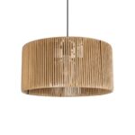 GLOBOSTAR® KYCLOS 203-0049 Boho Κρεμαστό Φωτιστικό Οροφής με Ντουί 1 x E27 AC 220-240V IP20 - Μπεζ - M40 x Π40 x Υ25.5cm - Image 2