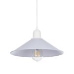 GLOBOSTAR® FERRO 203-0087 Μοντέρνο Κρεμαστό Φωτιστικό Οροφής με Ντουί 1 x E27 AC 220-240V IP20 - Λευκό - Μ30 x Π30 x Υ15cm - Image 2