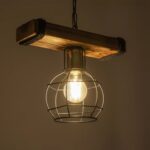 GLOBOSTAR® STARLO 201-0004 Vintage Κρεμαστό Φωτιστικό Οροφής με Ντουί 1 x E27 AC 220-240V IP20 - Μπεζ & Μαύρο - Μ30 x Π16 x Υ23cm - Image 3