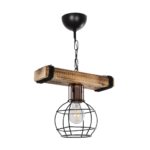 GLOBOSTAR® STARLO 201-0004 Vintage Κρεμαστό Φωτιστικό Οροφής με Ντουί 1 x E27 AC 220-240V IP20 - Μπεζ & Μαύρο - Μ30 x Π16 x Υ23cm - Image 4