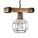 GLOBOSTAR® STARLO 201-0004 Vintage Κρεμαστό Φωτιστικό Οροφής με Ντουί 1 x E27 AC 220-240V IP20 - Μπεζ & Μαύρο - Μ30 x Π16 x Υ23cm - Image 5