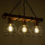 GLOBOSTAR® STARLO 201-0006 Vintage Κρεμαστό Φωτιστικό Οροφής με Ντουί 3 x E27 AC 220-240V IP20 - Μπεζ & Μαύρο - Μ50 x Π16 x Υ23cm - Image 3