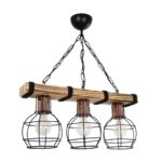 GLOBOSTAR® STARLO 201-0006 Vintage Κρεμαστό Φωτιστικό Οροφής με Ντουί 3 x E27 AC 220-240V IP20 - Μπεζ & Μαύρο - Μ50 x Π16 x Υ23cm - Image 4