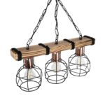 GLOBOSTAR® STARLO 201-0006 Vintage Κρεμαστό Φωτιστικό Οροφής με Ντουί 3 x E27 AC 220-240V IP20 - Μπεζ & Μαύρο - Μ50 x Π16 x Υ23cm - Image 7