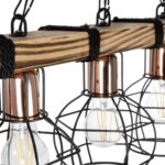 GLOBOSTAR® STARLO 201-0006 Vintage Κρεμαστό Φωτιστικό Οροφής με Ντουί 3 x E27 AC 220-240V IP20 - Μπεζ & Μαύρο - Μ50 x Π16 x Υ23cm - Image 8