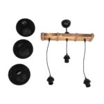 GLOBOSTAR® LUMA 201-0010 Vintage Κρεμαστό Φωτιστικό Οροφής με Ντουί 3 x E27 AC 220-240V IP20 - Μπεζ & Μαύρο - Μ55 x Π18 x Υ65cm - Image 9