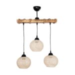 GLOBOSTAR® LUMA 201-0011 Vintage Κρεμαστό Φωτιστικό Οροφής με Ντουί 3 x E27 AC 220-240V IP20 - Μπεζ & Μαύρο - Μ55 x Π18 x Υ65cm - Image 3