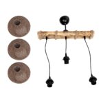 GLOBOSTAR® LUMA 201-0012 Vintage Κρεμαστό Φωτιστικό Οροφής με Ντουί 3 x E27 AC 220-240V IP20 - Καφέ & Μπεζ - Μ55 x Π18 x Υ65cm - Image 8