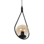 GLOBOSTAR® DROP 201-0016 Vintage Κρεμαστό Φωτιστικό Οροφής με Ντουί 1 x E27 AC 220-240V IP20 - Μαύρο & Μελί - Μ20 x Π15 x Υ47cm - Image 6