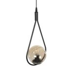 GLOBOSTAR® DROP 201-0016 Vintage Κρεμαστό Φωτιστικό Οροφής με Ντουί 1 x E27 AC 220-240V IP20 - Μαύρο & Μελί - Μ20 x Π15 x Υ47cm - Image 7