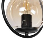 GLOBOSTAR® DROP 201-0016 Vintage Κρεμαστό Φωτιστικό Οροφής με Ντουί 1 x E27 AC 220-240V IP20 - Μαύρο & Μελί - Μ20 x Π15 x Υ47cm - Image 8