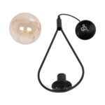 GLOBOSTAR® DROP 201-0016 Vintage Κρεμαστό Φωτιστικό Οροφής με Ντουί 1 x E27 AC 220-240V IP20 - Μαύρο & Μελί - Μ20 x Π15 x Υ47cm - Image 10