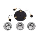 GLOBOSTAR® VIVIDUS 201-0020 Vintage Κρεμαστό Φωτιστικό Οροφής με Ντουί 3 x E27 AC 220-240V IP20 - Μαύρο & Χρυσό - Μ40 x Π40 x Υ60cm - Image 9