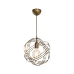 GLOBOSTAR® GLOWN 201-0022 Μοντέρνο Κρεμαστό Φωτιστικό Οροφής με Ντουί 1 x E27 AC 220-240V IP20 - Χρυσό - Μ30 x Π30 x Υ70cm