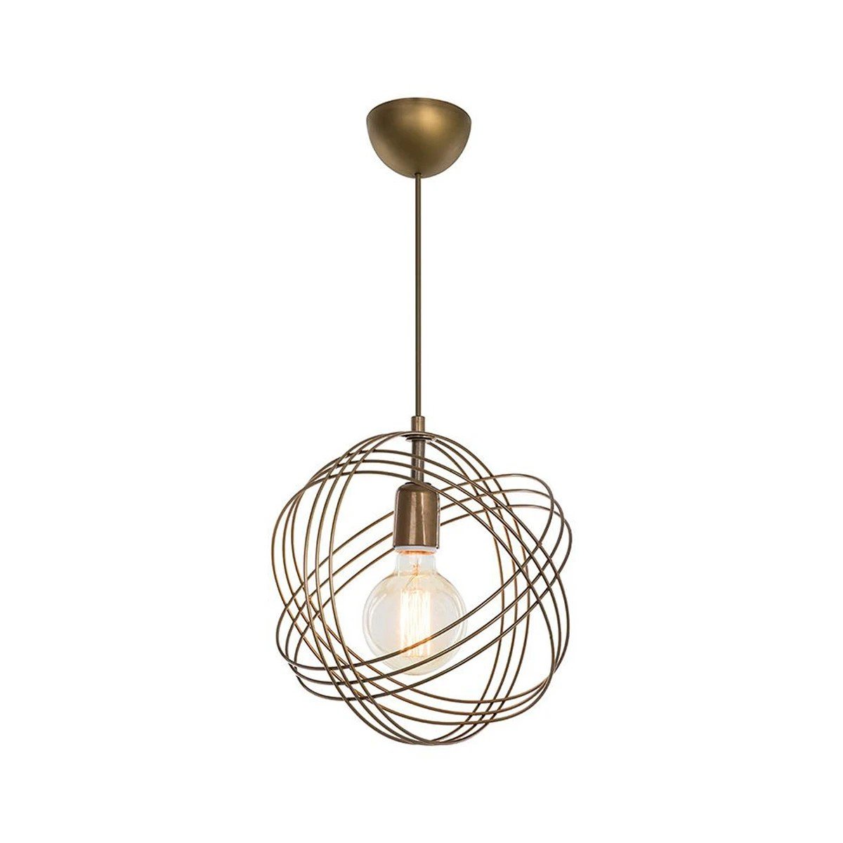 201_0022_0 GLOBOSTAR® GLOWN 201-0022 Μοντέρνο Κρεμαστό Φωτιστικό Οροφής με Ντουί 1 x E27 AC 220-240V IP20 - Χρυσό - Μ30 x Π30 x Υ70cm - Image 1