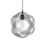 GLOBOSTAR® GLOWN 201-0023 Μοντέρνο Κρεμαστό Φωτιστικό Οροφής με Ντουί 1 x E27 AC 220-240V IP20 - Μαύρο - Μ30 x Π30 x Υ33cm