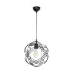 GLOBOSTAR® GLOWN 201-0023 Μοντέρνο Κρεμαστό Φωτιστικό Οροφής με Ντουί 1 x E27 AC 220-240V IP20 - Μαύρο - Μ30 x Π30 x Υ33cm - Image 4