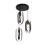 GLOBOSTAR® SPARKIO 201-0025 Vintage Κρεμαστό Φωτιστικό Οροφής με Ντουί 3 x E27 AC 220-240V IP20 - Μαύρο & Χάλκινο - Μ36 x Π36 x Υ62cm - Image 5