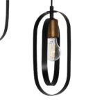 GLOBOSTAR® SPARKIO 201-0025 Vintage Κρεμαστό Φωτιστικό Οροφής με Ντουί 3 x E27 AC 220-240V IP20 - Μαύρο & Χάλκινο - Μ36 x Π36 x Υ62cm - Image 8