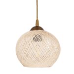 GLOBOSTAR® ILLUMIO 201-0027 Vintage Κρεμαστό Φωτιστικό Οροφής με Ντουί 3 x E27 AC 220-240V IP20 - Χρυσό & Μπεζ - Μ40 x Π40 x Υ53cm - Image 8