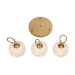 GLOBOSTAR® ILLUMIO 201-0027 Vintage Κρεμαστό Φωτιστικό Οροφής με Ντουί 3 x E27 AC 220-240V IP20 - Χρυσό & Μπεζ - Μ40 x Π40 x Υ53cm - Image 10