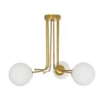 GLOBOSTAR® SHINY 201-0028 Vintage Φωτιστικό Οροφής με Ντουί 3 x E27 AC 220-240V IP20 - Λευκό & Χρυσό - Μ70 x Π70 x Υ16cm - Image 4