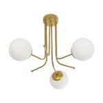 GLOBOSTAR® SHINY 201-0028 Vintage Φωτιστικό Οροφής με Ντουί 3 x E27 AC 220-240V IP20 - Λευκό & Χρυσό - Μ70 x Π70 x Υ16cm - Image 5