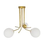 GLOBOSTAR® SHINY 201-0028 Vintage Φωτιστικό Οροφής με Ντουί 3 x E27 AC 220-240V IP20 - Λευκό & Χρυσό - Μ70 x Π70 x Υ16cm - Image 6