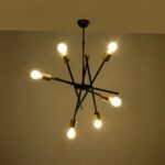 GLOBOSTAR® SUNFY 201-0030 Μοντέρνο Φωτιστικό Οροφής με Ντουί 6 x E27 AC 220-240V IP20 - Μαύρο & Μπρούτζινο - Μ57 x Π57 x Υ85cm - Image 3