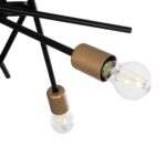 GLOBOSTAR® SUNFY 201-0030 Μοντέρνο Φωτιστικό Οροφής με Ντουί 6 x E27 AC 220-240V IP20 - Μαύρο & Μπρούτζινο - Μ57 x Π57 x Υ85cm - Image 7