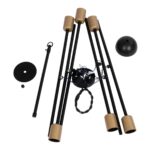 GLOBOSTAR® SUNFY 201-0030 Μοντέρνο Φωτιστικό Οροφής με Ντουί 6 x E27 AC 220-240V IP20 - Μαύρο & Μπρούτζινο - Μ57 x Π57 x Υ85cm - Image 10