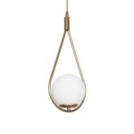 GLOBOSTAR® DROP 201-0034 Vintage Κρεμαστό Φωτιστικό Οροφής με Ντουί 1 x E27 AC 220-240V IP20 - Χρυσό & Λευκό - Μ20 x Π15 x Υ47cm