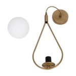 GLOBOSTAR® DROP 201-0034 Vintage Κρεμαστό Φωτιστικό Οροφής με Ντουί 1 x E27 AC 220-240V IP20 - Χρυσό & Λευκό - Μ20 x Π15 x Υ47cm - Image 11