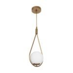 GLOBOSTAR® DROP 201-0034 Vintage Κρεμαστό Φωτιστικό Οροφής με Ντουί 1 x E27 AC 220-240V IP20 - Χρυσό & Λευκό - Μ20 x Π15 x Υ47cm - Image 4