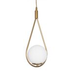 GLOBOSTAR® DROP 201-0034 Vintage Κρεμαστό Φωτιστικό Οροφής με Ντουί 1 x E27 AC 220-240V IP20 - Χρυσό & Λευκό - Μ20 x Π15 x Υ47cm - Image 5