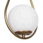 GLOBOSTAR® DROP 201-0034 Vintage Κρεμαστό Φωτιστικό Οροφής με Ντουί 1 x E27 AC 220-240V IP20 - Χρυσό & Λευκό - Μ20 x Π15 x Υ47cm - Image 8