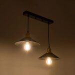 GLOBOSTAR® LUCANA 201-0043 Vintage Κρεμαστό Φωτιστικό Οροφής με Ντουί 2 x E27 AC 220-240V IP20 - Μαύρο & Χρυσό - Μ57 x Π25 x Υ26cm - Image 3