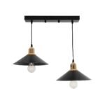 GLOBOSTAR® LUCANA 201-0043 Vintage Κρεμαστό Φωτιστικό Οροφής με Ντουί 2 x E27 AC 220-240V IP20 - Μαύρο & Χρυσό - Μ57 x Π25 x Υ26cm - Image 4